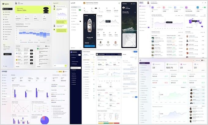 Design modern SaaS dashboard UI UX and web app in Figma, Fiverr gig by Ruvo Jahan
