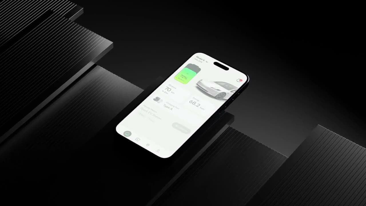 EV Station UI/UX design, animated mockup