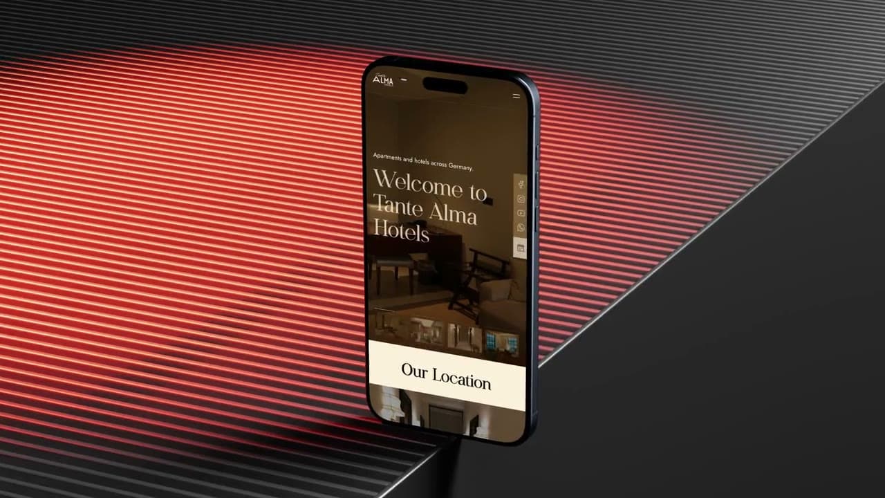 Tante Alma UI/UX design, animated mockup